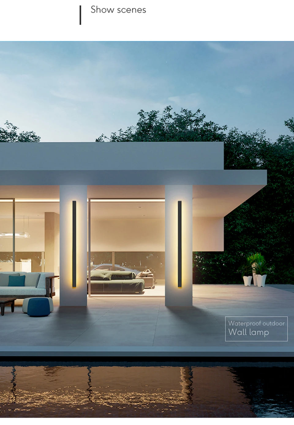 Callirrhoe - Wall Light Waterproof outdoor Long Strip LED wall lamp