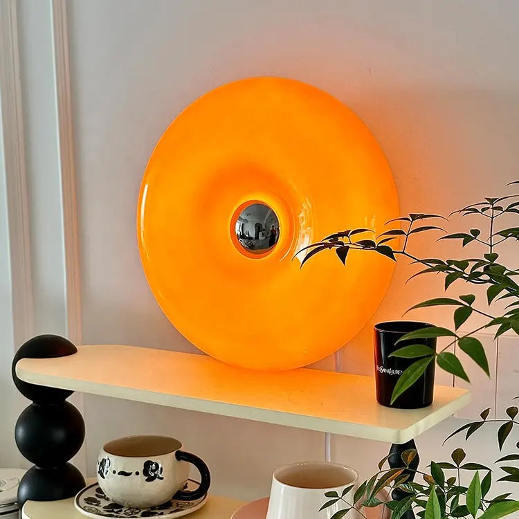 NARA LED Donut Lamp | Modern Bauhaus Design Rechargeable Table & Wall Light | Dimmable Touch Control