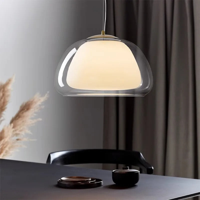 Lunévo | Elegant Hand-Blown Glass Modern Pendant Light Fixture 0