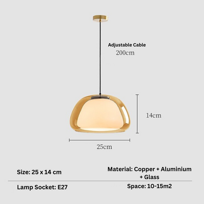 Lunévo | Elegant Hand-Blown Glass Modern Pendant Light Fixture 10