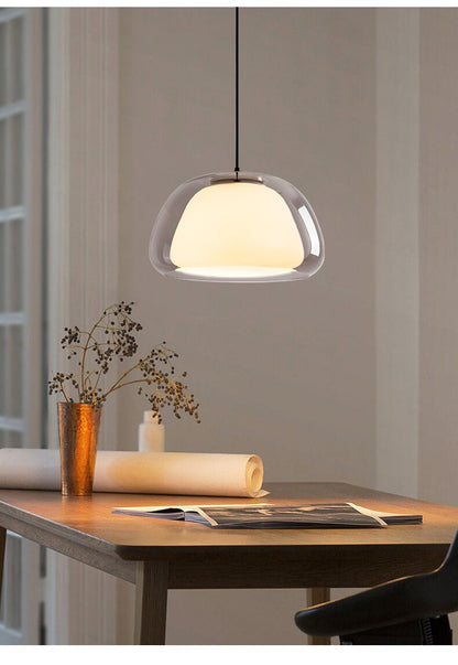 Lunévo | Elegant Hand-Blown Glass Modern Pendant Light Fixture 7