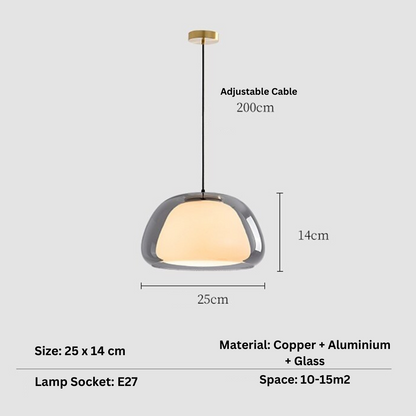 Lunévo | Elegant Hand-Blown Glass Modern Pendant Light Fixture 9