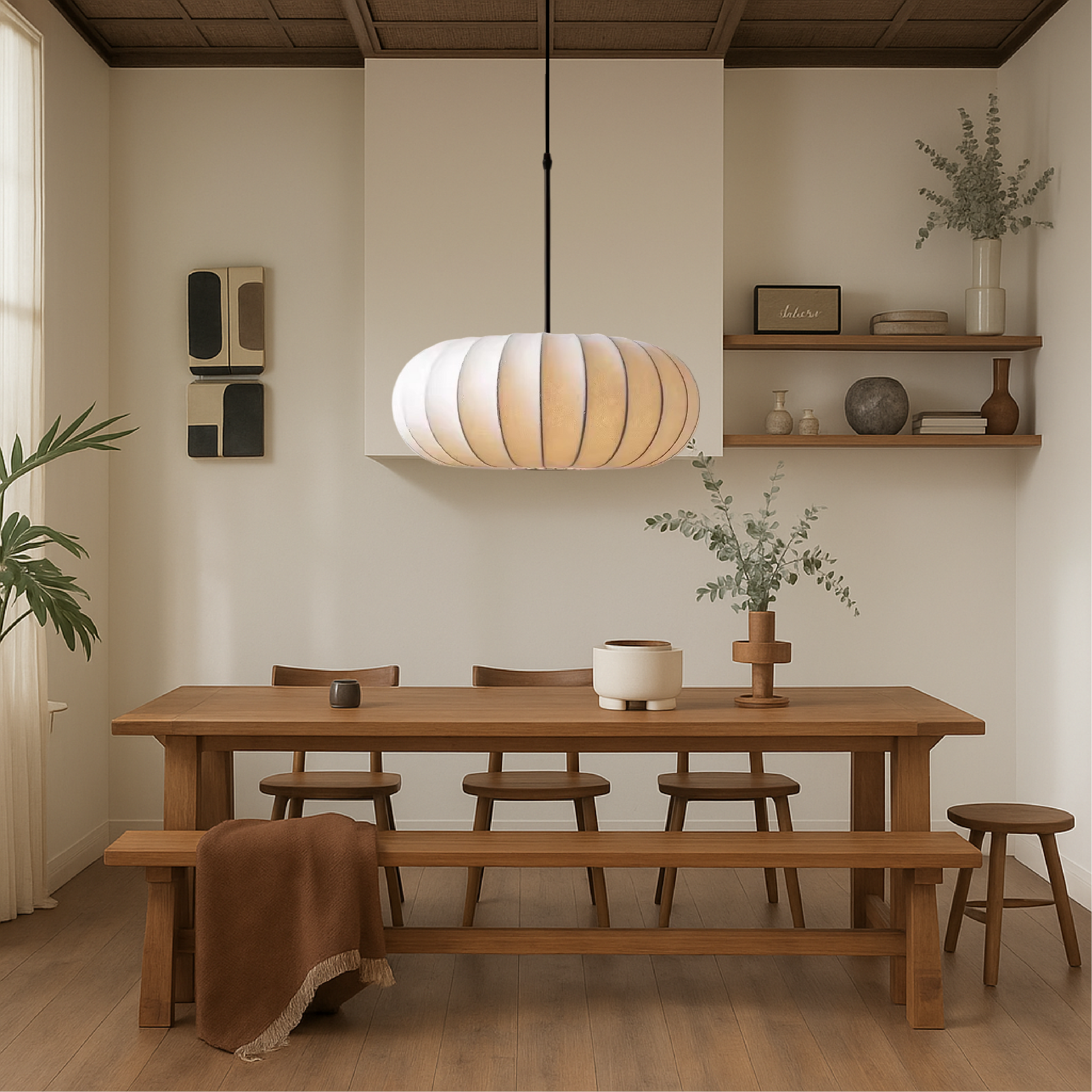 VeronaSilk | Elegant Hand-Stretched Silk Kitchen Pendant Lighting 1