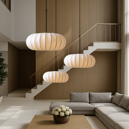 VeronaSilk | Elegant Hand-Stretched Silk Kitchen Pendant Lighting 3