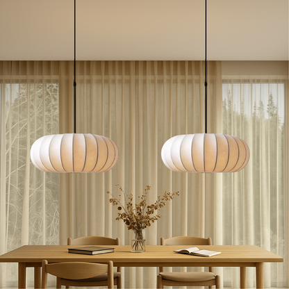 VeronaSilk | Elegant Hand-Stretched Silk Kitchen Pendant Lighting 4