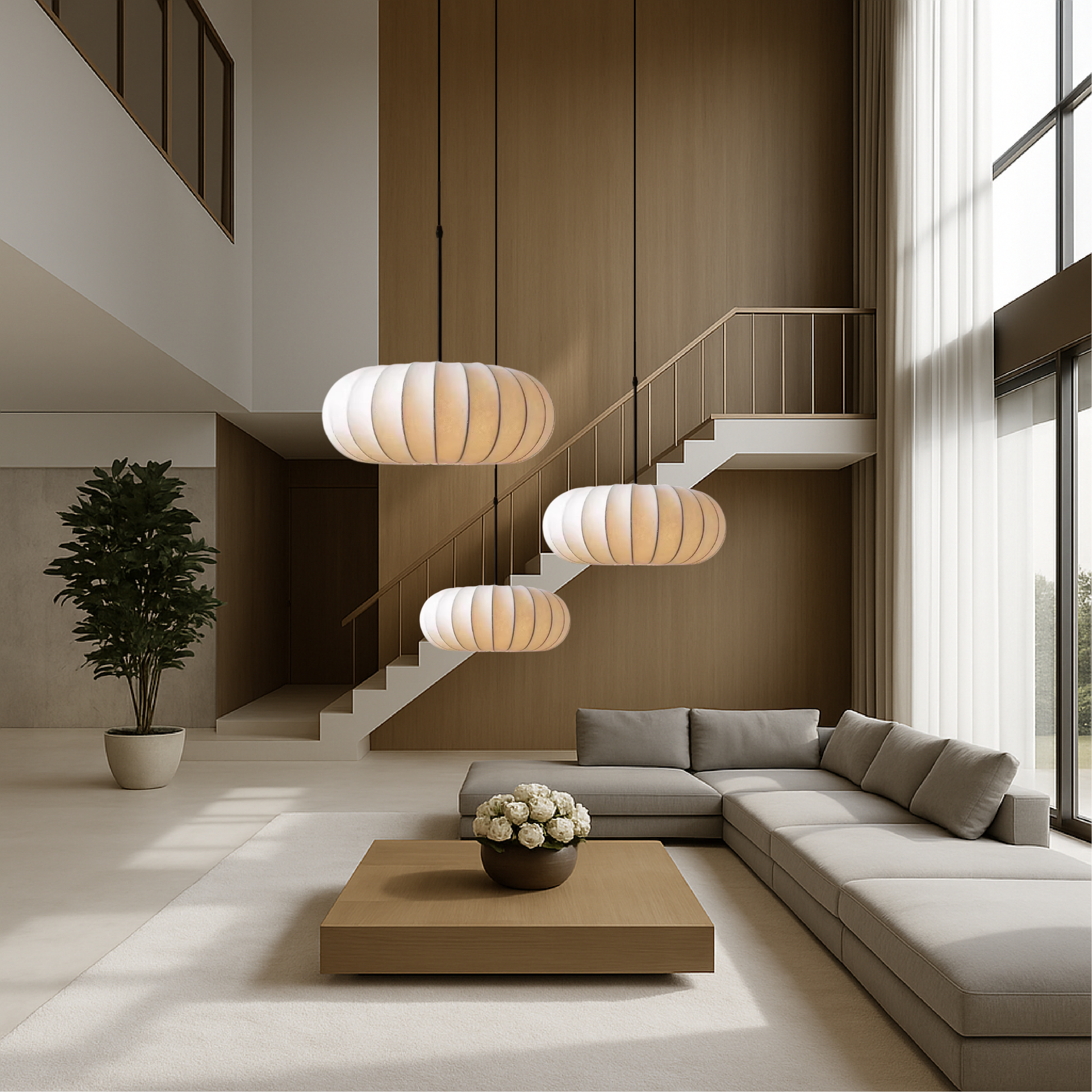 VeronaSilk | Elegant Hand-Stretched Silk Kitchen Pendant Lighting 6