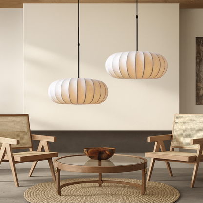 VeronaSilk | Elegant Hand-Stretched Silk Kitchen Pendant Lighting 9