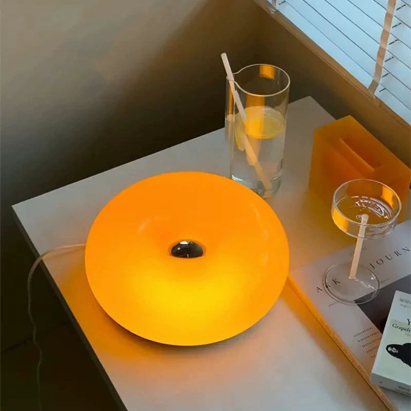 NARA LED Donut Lamp | Modern Bauhaus Design Rechargeable Table & Wall Light | Dimmable Touch Control