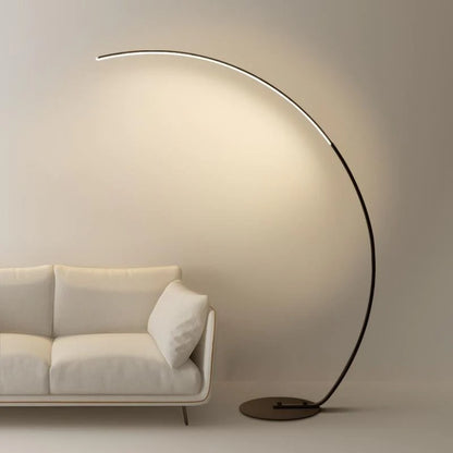 Modern Tall Black Arc Floor Lamp with Remote Control